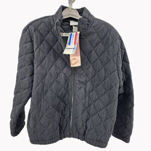 Vintage Susan Graver Collection Quilted Black Jacket Small New with tags